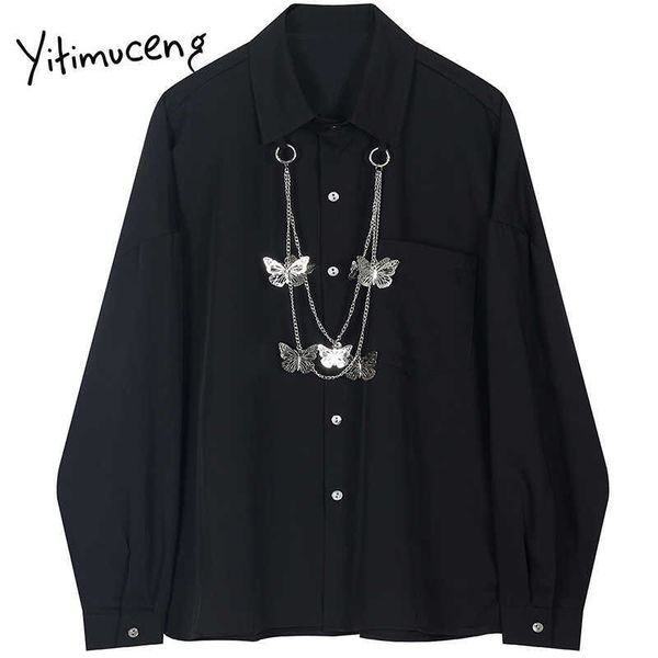 yitimuceng vintage blouse women button up shirts solid black straight spring fashion long sleeve single breasted 210601, White
yitimuceng vintage blouse women button up shirts solid black straight spring fashion long sleeve single breasted 210601, White