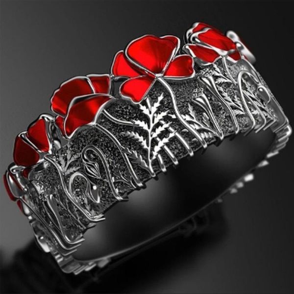 wedding rings fashion enamel metal silver color unique fine jewelry scarves red painted flower ring gifts for women girls, Slivery;golden
wedding rings fashion enamel metal silver color unique fine jewelry scarves red painted flower ring gifts for women girls, Slivery;golden