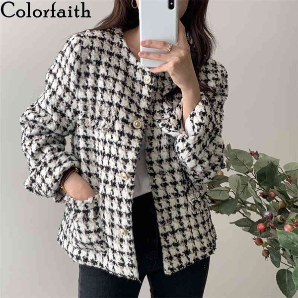 colorfaith new autumn winter women's jacket vintage elegant oversize plaid warm checkered wild yelllow short jk963 210413, Black;brown
colorfaith new autumn winter women's jacket vintage elegant oversize plaid warm checkered wild yelllow short jk963 210413, Black;brown
