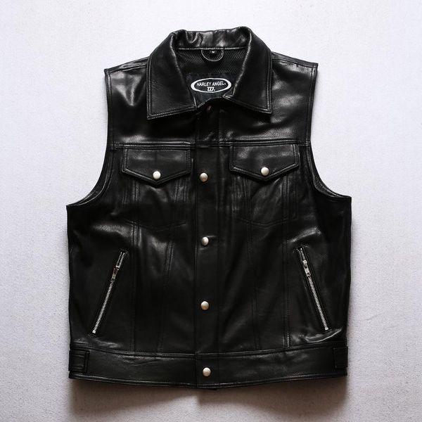 men's vests 100% sheepskin vest brand thick genuine leather motorcycle black designer vintage classic zipper slim fit coats, Black;white
men's vests 100% sheepskin vest brand thick genuine leather motorcycle black designer vintage classic zipper slim fit coats, Black;white
