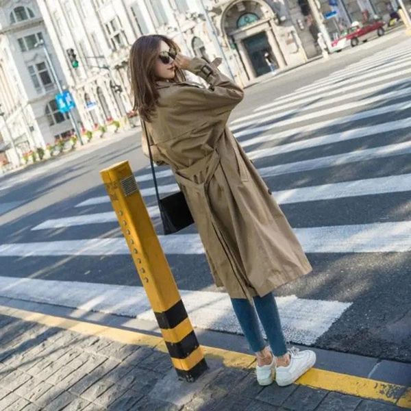 women's trench coats 2021 spring and autumn windbreaker mid-length coat double-breasted women female, Tan;black
women's trench coats 2021 spring and autumn windbreaker mid-length coat double-breasted women female, Tan;black