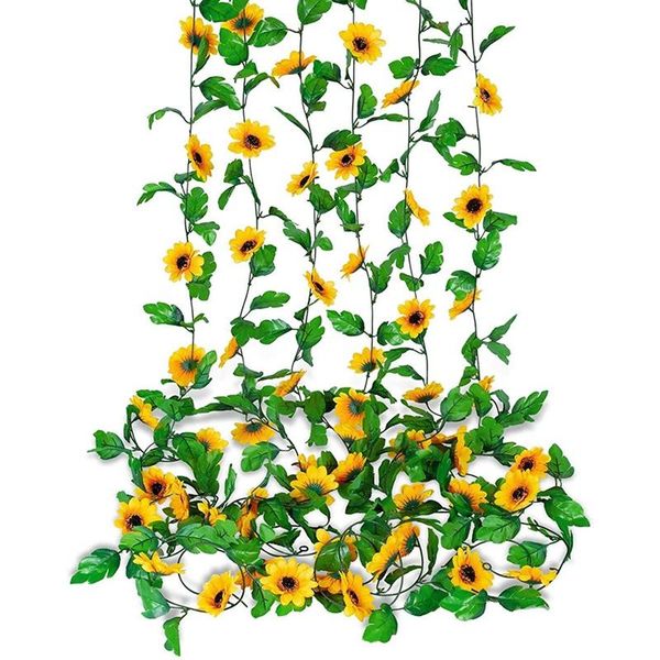 novelty items 6 pcs artificial sunflowers hanging vine,sunflower vines garland,artificial garland for garden wall decor
novelty items 6 pcs artificial sunflowers hanging vine,sunflower vines garland,artificial garland for garden wall decor