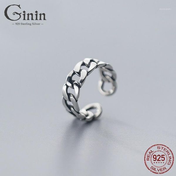cluster rings ginin 925 sterling silver twisted ring female thailand simple vintage chain design adjustable woman jewelry bague bijou1, Golden;silver
cluster rings ginin 925 sterling silver twisted ring female thailand simple vintage chain design adjustable woman jewelry bague bijou1, Golden;silver