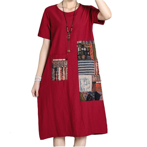 summerwomen print cotton linen o-neck plus size short sleeve pocket loose summer dress vestido for women harajuku #by, Black;gray
summerwomen print cotton linen o-neck plus size short sleeve pocket loose summer dress vestido for women harajuku #by, Black;gray
