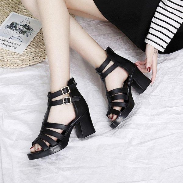 women fashion open toe platform sandals fish mouth hollow out high shoes summer heels, Black
women fashion open toe platform sandals fish mouth hollow out high shoes summer heels, Black