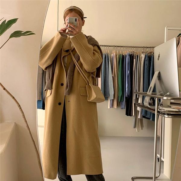 women's wool & blends yourseason ladies korean coat 2021 winter solid color 3 colors women turn down collar long coats, Black
women's wool & blends yourseason ladies korean coat 2021 winter solid color 3 colors women turn down collar long coats, Black