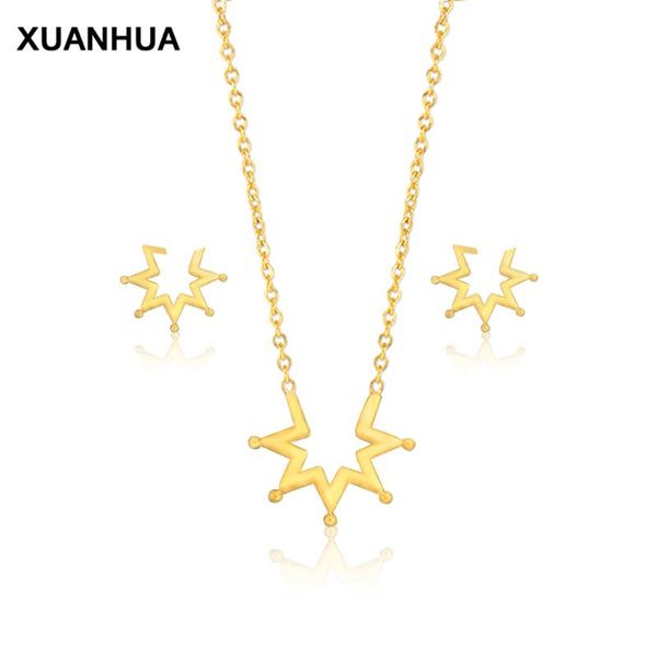 earrings & necklace fashion bridal dubai gold color stars jewelry sets accessories jewellery titanium steel chain set for women, Silver
earrings & necklace fashion bridal dubai gold color stars jewelry sets accessories jewellery titanium steel chain set for women, Silver