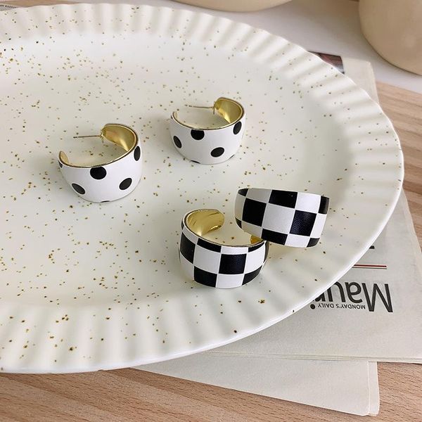 hoop & huggie missnice korean style simple polka dot/wide earrings with checkered pattern elegant exaggerated jewelry bijoux, Golden;silver
hoop & huggie missnice korean style simple polka dot/wide earrings with checkered pattern elegant exaggerated jewelry bijoux, Golden;silver