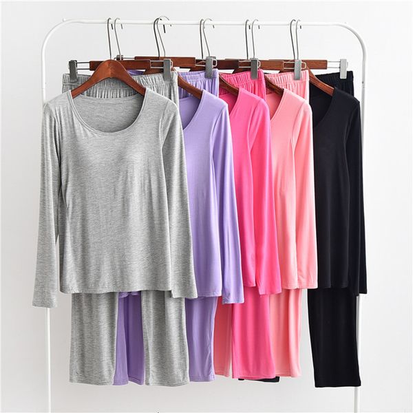 women's sleepwear modal long-sleeved pajamas chest pads large size women pijama spring autumn set student korean home clothes u4is, Black;red
women's sleepwear modal long-sleeved pajamas chest pads large size women pijama spring autumn set student korean home clothes u4is, Black;red
