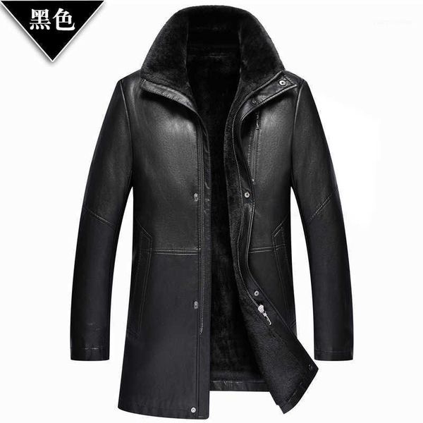 men's leather & faux winter autumn 2021 lapel genuine fur mid length sheepskin jacket simulation long coat parka thickening, Black
men's leather & faux winter autumn 2021 lapel genuine fur mid length sheepskin jacket simulation long coat parka thickening, Black
