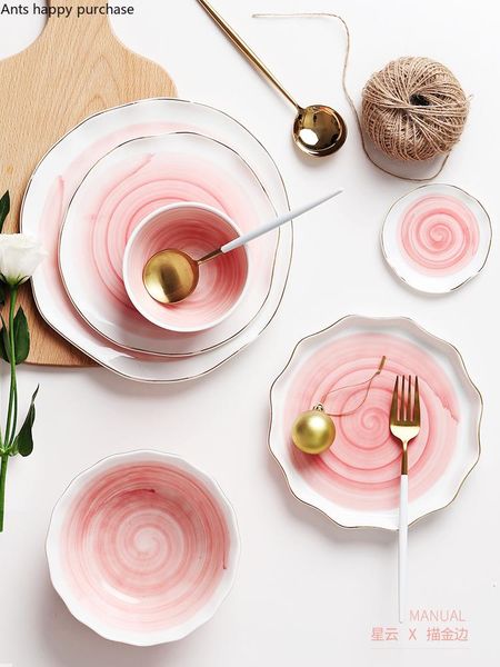 dishes & plates nordic creative ceramics plate dish tableware household kitchen package bowl golden rim gradient dinner cute
dishes & plates nordic creative ceramics plate dish tableware household kitchen package bowl golden rim gradient dinner cute