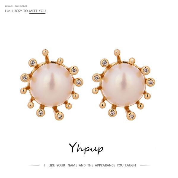 yhpup trendy natural pearl flower stud earrings exquisite cubic zirconia small jewelry boucle d'oreille femme 2021, Golden;silver
yhpup trendy natural pearl flower stud earrings exquisite cubic zirconia small jewelry boucle d'oreille femme 2021, Golden;silver