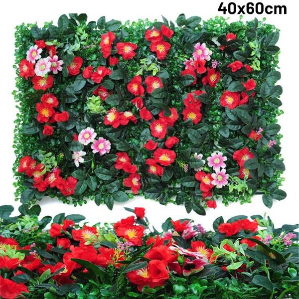 decorative flowers & wreaths 1pc 40x60cm artificial green grass square plastic lawn champagne flower turf for wall restaurant el garden deco