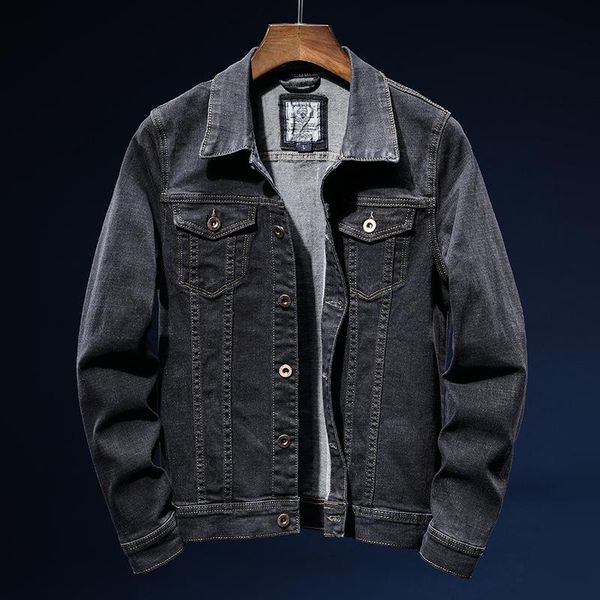 men's jackets 2021 autumn winter classic style black elasticity denim jacket fashion casual cotton jeans coat male brand clothes, Black;brown
men's jackets 2021 autumn winter classic style black elasticity denim jacket fashion casual cotton jeans coat male brand clothes, Black;brown