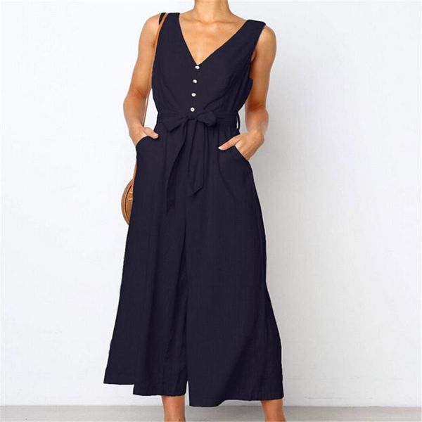 women's jumpsuits & rompers casual wide leg jumpsuit women fashion ladies summer soft loose button v neck playsuit party long trousers, Black;white
women's jumpsuits & rompers casual wide leg jumpsuit women fashion ladies summer soft loose button v neck playsuit party long trousers, Black;white