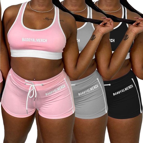 women's tracksuits rstylish 2021 summer outfits letters print patchwork women tracksuit sleeveless crop vest shorts casual active two p, Gray
women's tracksuits rstylish 2021 summer outfits letters print patchwork women tracksuit sleeveless crop vest shorts casual active two p, Gray