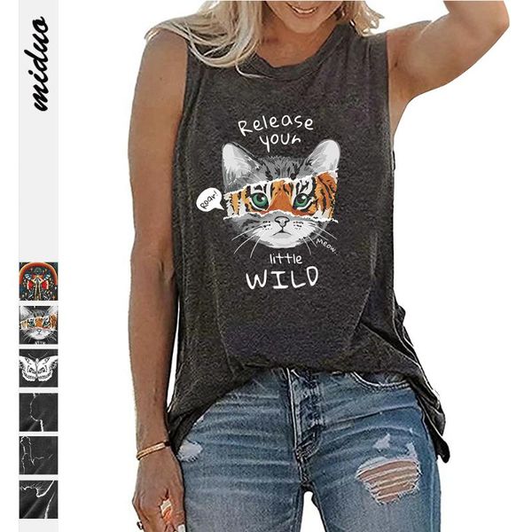 women's tanks & camis 2021 summer stamping loose fashion round neck sleeveless european and american brand breathable vest cat, White
women's tanks & camis 2021 summer stamping loose fashion round neck sleeveless european and american brand breathable vest cat, White