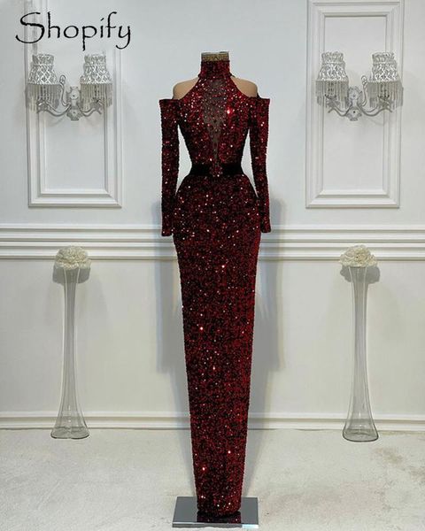party dresses skinny high neck off the shoulder long sleeve sparkly sequined burgundy dubai women evening 2021, White;black
party dresses skinny high neck off the shoulder long sleeve sparkly sequined burgundy dubai women evening 2021, White;black