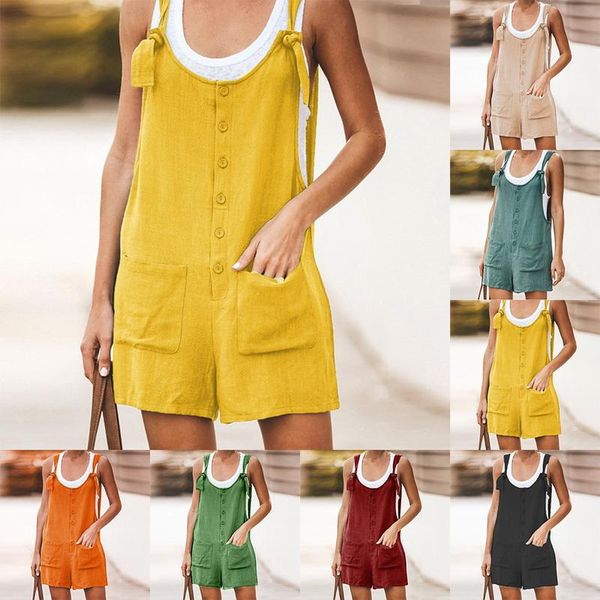 summer jumpsuits shorts women romper cotton and linen sleeveless suspender buttons jumpsuit pocket casual loose suspenders women's & ro, Black;white
summer jumpsuits shorts women romper cotton and linen sleeveless suspender buttons jumpsuit pocket casual loose suspenders women's & ro, Black;white