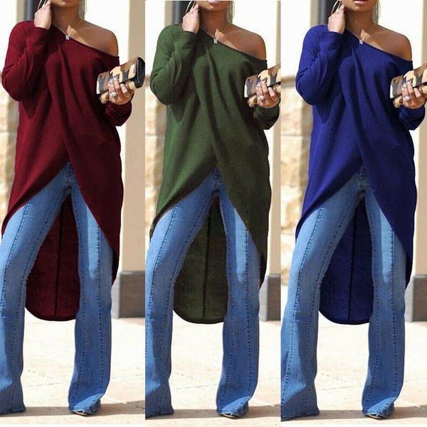 women's blouses & shirts referral women skew collar long sleeve blouse woman split asymmetrical hem casual solid ladies fashion street, White
women's blouses & shirts referral women skew collar long sleeve blouse woman split asymmetrical hem casual solid ladies fashion street, White