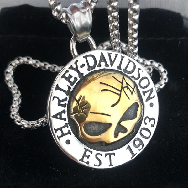 3pcs/lot motorcycles skull biker necklace 316l stainless steel fashion jewelry motorbiker gold silver pendant with chain
3pcs/lot motorcycles skull biker necklace 316l stainless steel fashion jewelry motorbiker gold silver pendant with chain