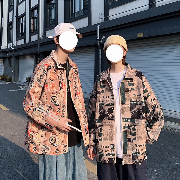 spring and autumn et casual men's reflective trend youth couple hip hop coat, Black;brown
spring and autumn et casual men's reflective trend youth couple hip hop coat, Black;brown