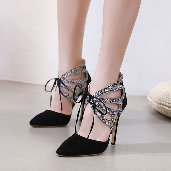dress shoes women pumps fashion pointed toe hollow lace-up sequins high heels wedding banquet shoes12 ajp1, Black
dress shoes women pumps fashion pointed toe hollow lace-up sequins high heels wedding banquet shoes12 ajp1, Black