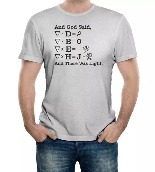 and god said..... and there was light men's t-shirt funny science, White;black
and god said..... and there was light men's t-shirt funny science, White;black