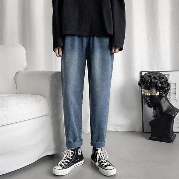 men's jeans retro elastic korean spring trend straight tube loose casual student wide leg pants, Blue
men's jeans retro elastic korean spring trend straight tube loose casual student wide leg pants, Blue