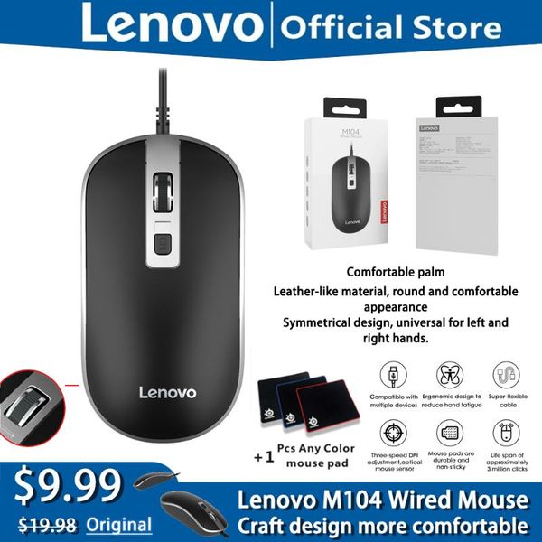 lenovo m104 wired mouse 800-1600dpi adjustable non-slip rubber design lapbusiness keyboard set for left and right hands mice
lenovo m104 wired mouse 800-1600dpi adjustable non-slip rubber design lapbusiness keyboard set for left and right hands mice