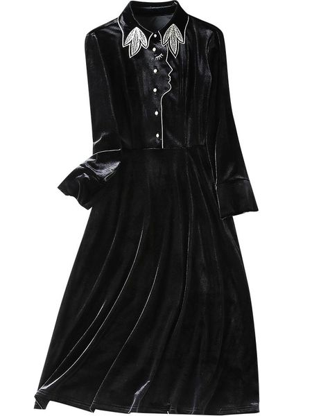 casual dresses velvet elegant vestido festa dress women plus size embroidery robe pull retro robes ukraine autumn clothes, Black;gray
casual dresses velvet elegant vestido festa dress women plus size embroidery robe pull retro robes ukraine autumn clothes, Black;gray