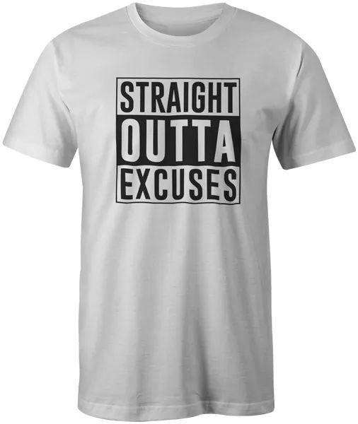 straight outta excuses funny quote compton style design joke t-shirt tee, White;black
straight outta excuses funny quote compton style design joke t-shirt tee, White;black