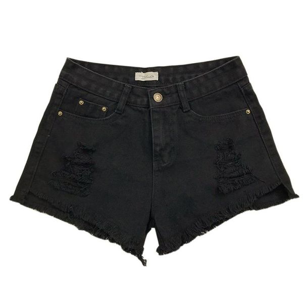 women's shorts women mid waist hole denim girls street-wear zipper casual, White;black
women's shorts women mid waist hole denim girls street-wear zipper casual, White;black