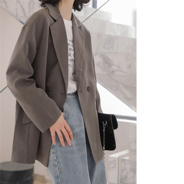 england style loose all match casual students full sleeves korea chic solid office lady fashion women blazers 210421, White;black
england style loose all match casual students full sleeves korea chic solid office lady fashion women blazers 210421, White;black