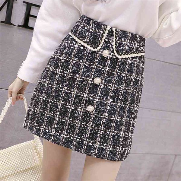 autumn winter mini tweed skirt women single-breasted ladies fashion korean high waist woolen 210520, Black
autumn winter mini tweed skirt women single-breasted ladies fashion korean high waist woolen 210520, Black
