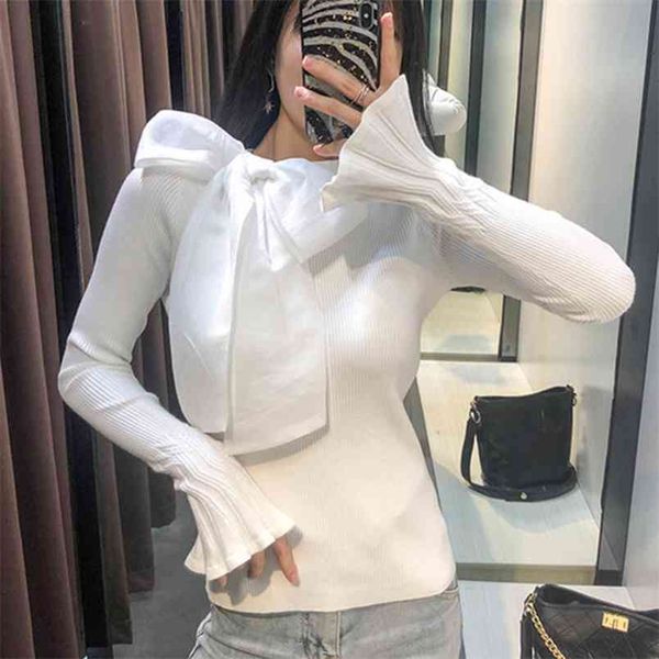 bow tie neck sweater women fashion korean style spring autumn winter knitted pullovers long sleeve jumper pull femme 210514, White;black
bow tie neck sweater women fashion korean style spring autumn winter knitted pullovers long sleeve jumper pull femme 210514, White;black