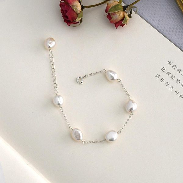 link, chain genuine 925 sterling silver natural baroque pearl bracelet for women fashion freshwater jewelry 2021 gemstone, Black
link, chain genuine 925 sterling silver natural baroque pearl bracelet for women fashion freshwater jewelry 2021 gemstone, Black