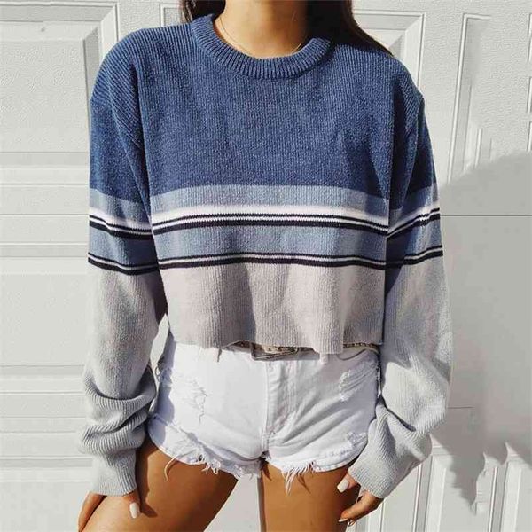 foridol blue striped pullovers sweater women vintage short casual sweater jumper atumn winter pullovers 210415, White;black
foridol blue striped pullovers sweater women vintage short casual sweater jumper atumn winter pullovers 210415, White;black