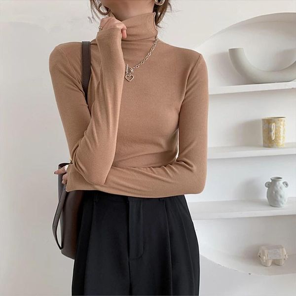 women's sweaters 2021 autumn winter knitting slim turtleneck sweater solid bottoming long sleeve minimalist women pullover jumper, White;black
women's sweaters 2021 autumn winter knitting slim turtleneck sweater solid bottoming long sleeve minimalist women pullover jumper, White;black