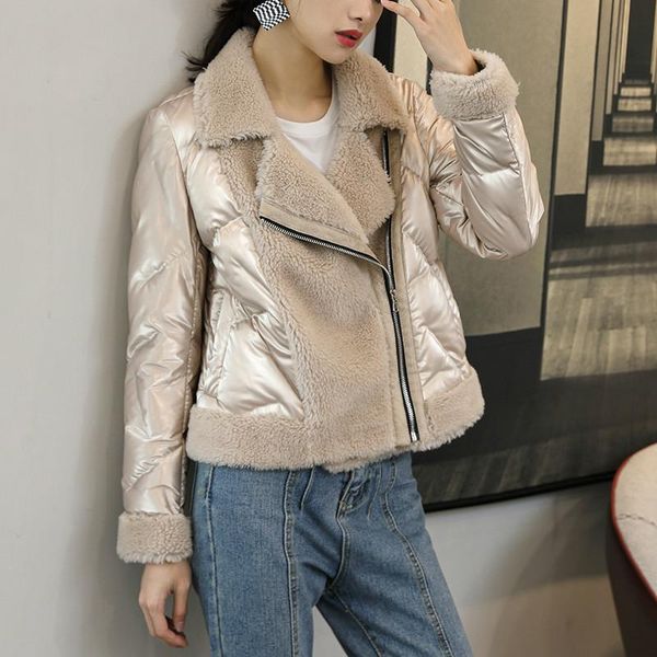 women's fur & faux 100% genuine wool down jacket motorcycle 90% white duck female winter parkas korean women coats ropa mujer zjt759, Black
women's fur & faux 100% genuine wool down jacket motorcycle 90% white duck female winter parkas korean women coats ropa mujer zjt759, Black