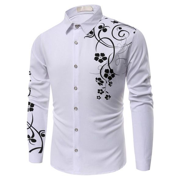 men's casual shirts social shirt fashion long-sleeved lapel printed button long sleeve camisas para hombre chemise, White;black
men's casual shirts social shirt fashion long-sleeved lapel printed button long sleeve camisas para hombre chemise, White;black