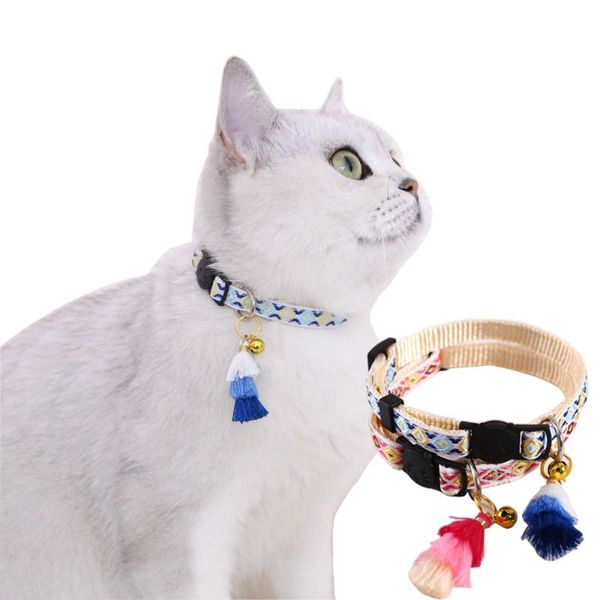 cat collars & leads breakaway collar with bell tassel pendant tribal pattern geometric adjustable safety kitty kitten for pet and puppy
cat collars & leads breakaway collar with bell tassel pendant tribal pattern geometric adjustable safety kitty kitten for pet and puppy