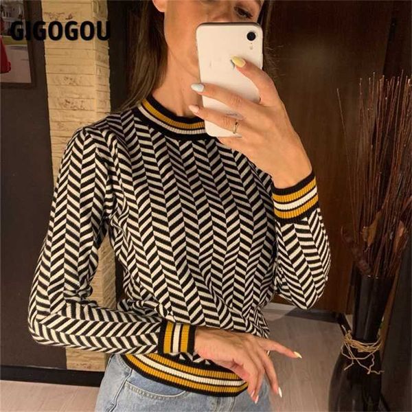 gigogou geometric knitted women pullover and sweaters autumn winter thick female jumper warm striped christmas sweaters pull 211109, White;black
gigogou geometric knitted women pullover and sweaters autumn winter thick female jumper warm striped christmas sweaters pull 211109, White;black