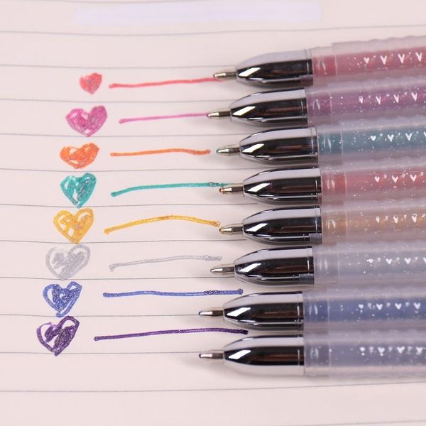 gel pens 8-color flash pen student greeting card good looking character mark color gp1311 neutral