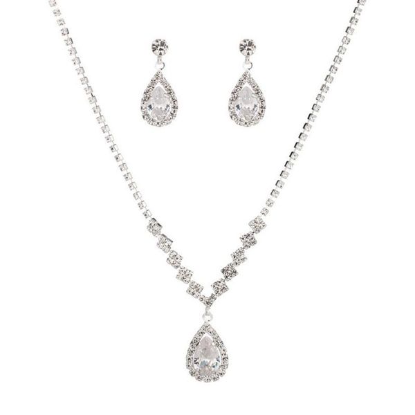 earrings & necklace 1 set women fashion elegant waterdrop rhinestone pendant hook jewelry, Silver
earrings & necklace 1 set women fashion elegant waterdrop rhinestone pendant hook jewelry, Silver