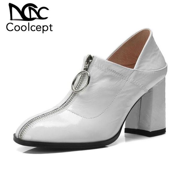 dress shoes coolcept women real leather pumps spring office lady zipper high heel round toe casual size 34-40, Black
dress shoes coolcept women real leather pumps spring office lady zipper high heel round toe casual size 34-40, Black