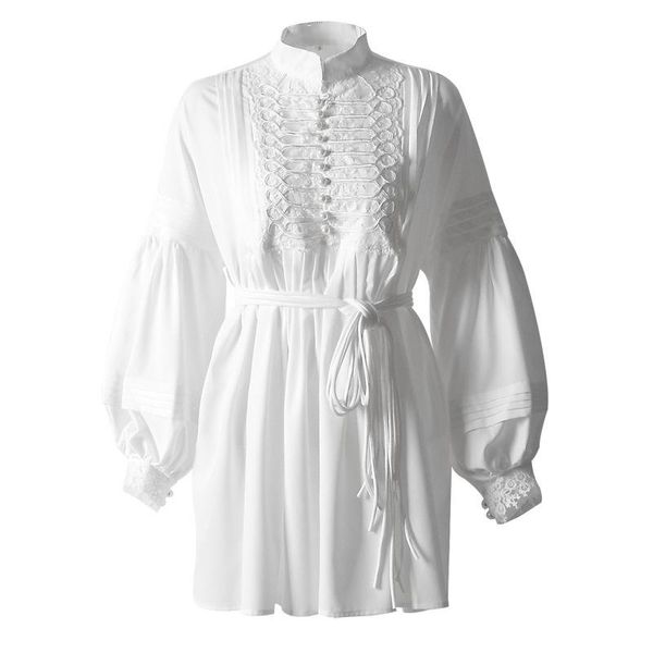 casual dresses asymsay white color dress lantern sleeve female embroidery mini women oversized fashion al1342, Black;gray
casual dresses asymsay white color dress lantern sleeve female embroidery mini women oversized fashion al1342, Black;gray