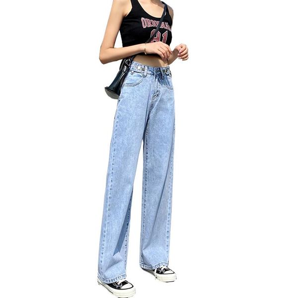 women's jeans women pants leisure loose high waist vintage wide leg eans jean korean style all-match d421, Blue
women's jeans women pants leisure loose high waist vintage wide leg eans jean korean style all-match d421, Blue