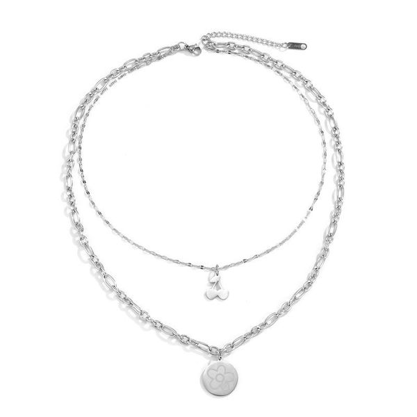 pendant necklaces potcet korea 2021 fashion trend women's stainless steel cherry flowers titanium necklace geometric hip jewel, Silver
pendant necklaces potcet korea 2021 fashion trend women's stainless steel cherry flowers titanium necklace geometric hip jewel, Silver
