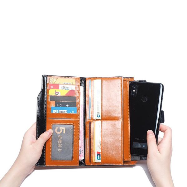 wallets vintage genuine leather wallet women classic solid hasp long female large capacity cards holder clutch bag ladies purses, Red;black
wallets vintage genuine leather wallet women classic solid hasp long female large capacity cards holder clutch bag ladies purses, Red;black